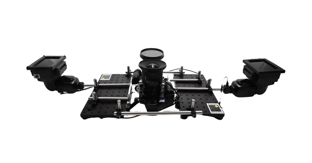 2-camera EL/UVF inline system for sunnyside down imaging at a recycling/re-use company.