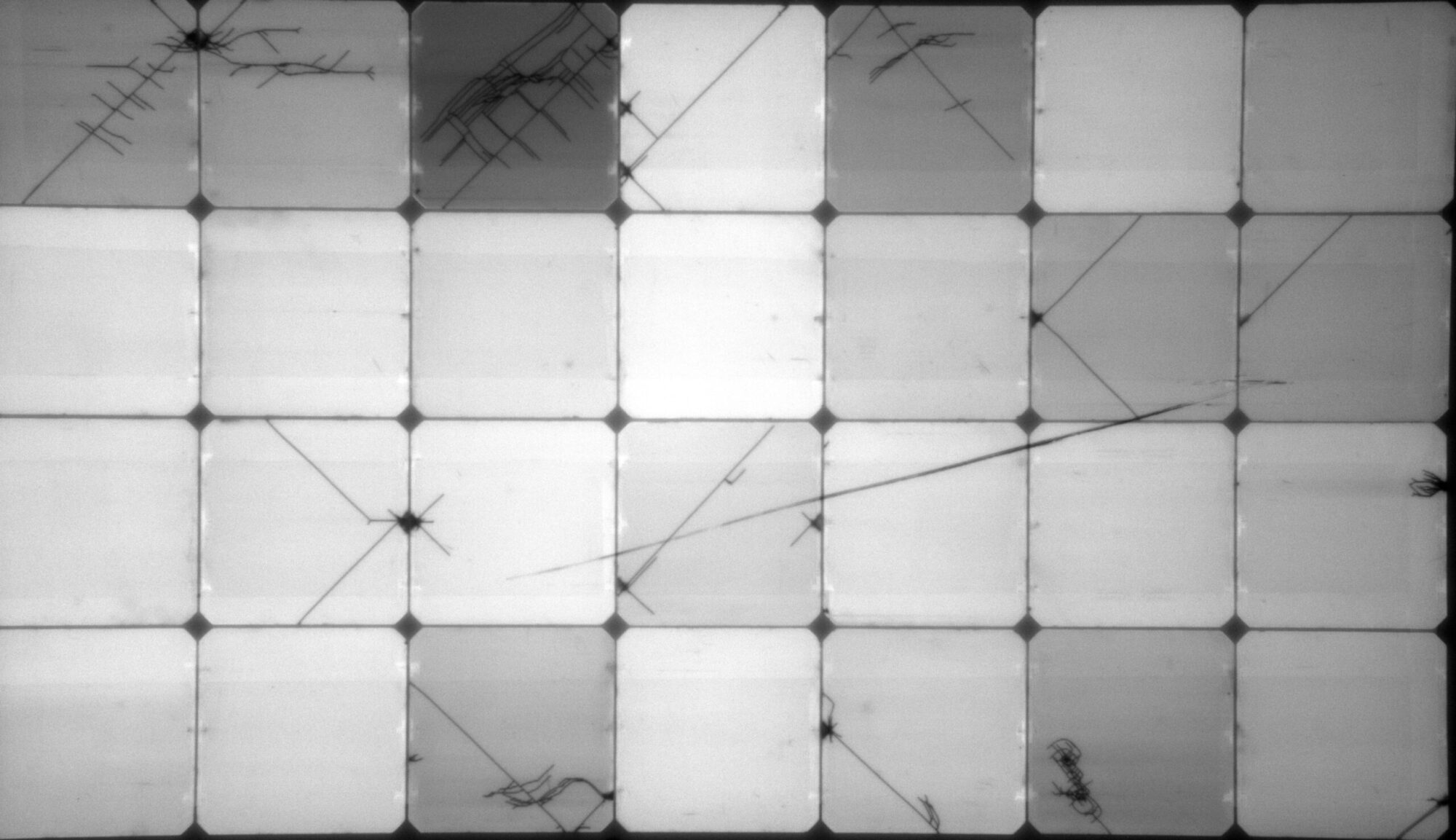 Photoluminescence image of back contact solar panel